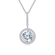 Moissanite Halo Solitaire Necklace – moissanite necklace