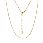 Gold Figaro Chain Necklace with Charm – sterling silver necklace, close-up