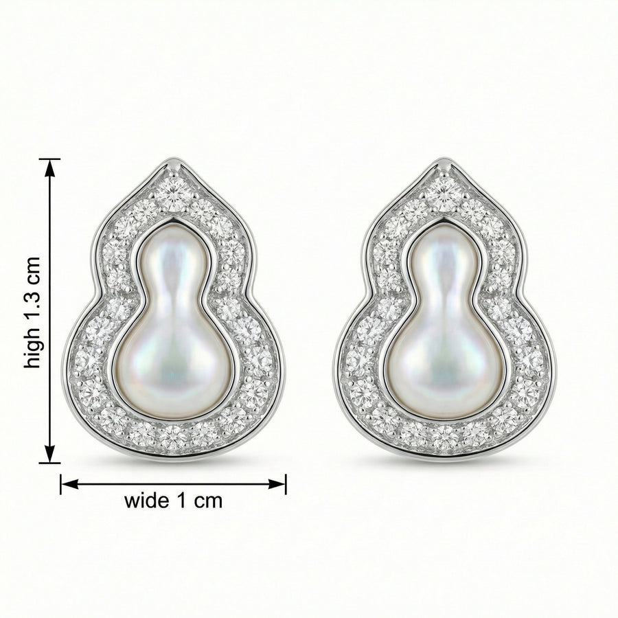 Pearl Hulu Gourd Stud Earrings – pearl earrings