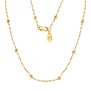 Italian Gold Chain with Bead Accents – gold-plated necklace
