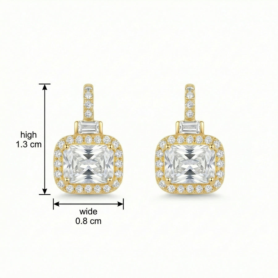 Radiant-Cut Halo Drop Earrings – sterling silver earrings