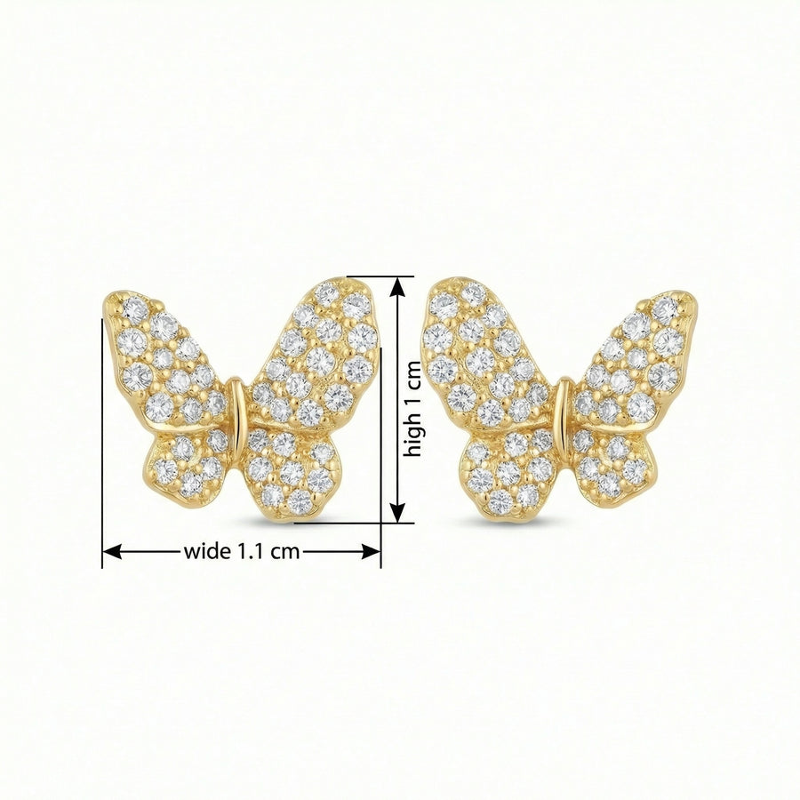 Pavé Butterfly Stud Earrings – sterling silver earrings