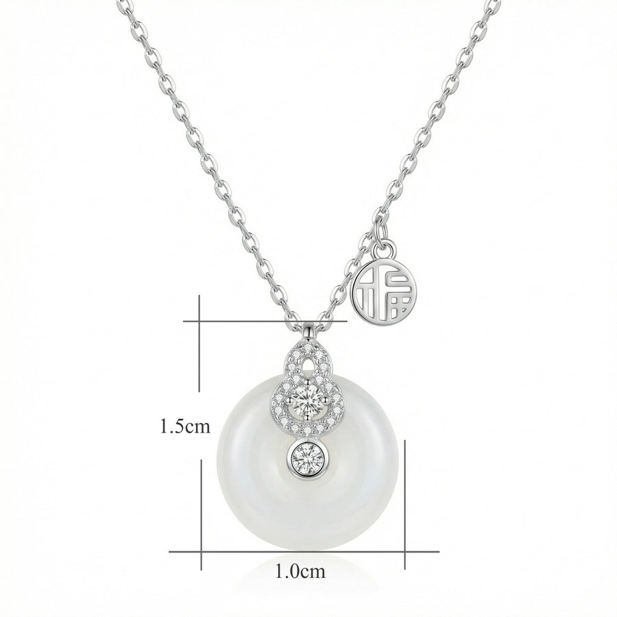 White Jade Gourd Fortune Necklace – jade necklace