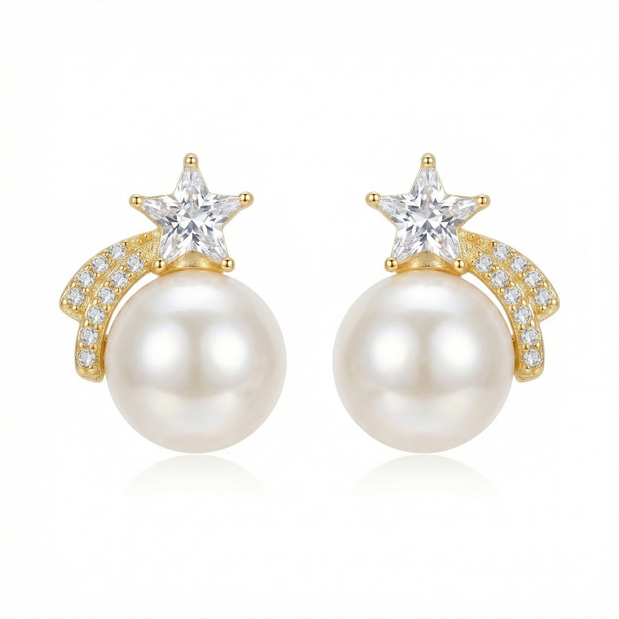 Pearl Shooting Star Stud Earrings – pearl earrings