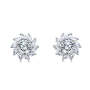 Floral Moissanite Sunburst Earrings – moissanite earrings