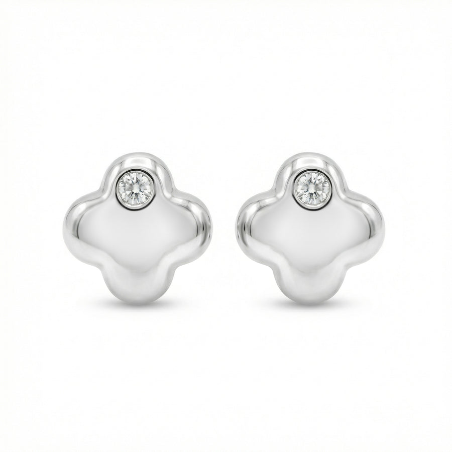 Silver Bear Stud Earrings – sterling silver earrings, front view