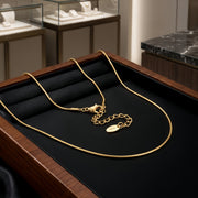 Gold Snake Chain Necklace – gold-plated necklace, side detail