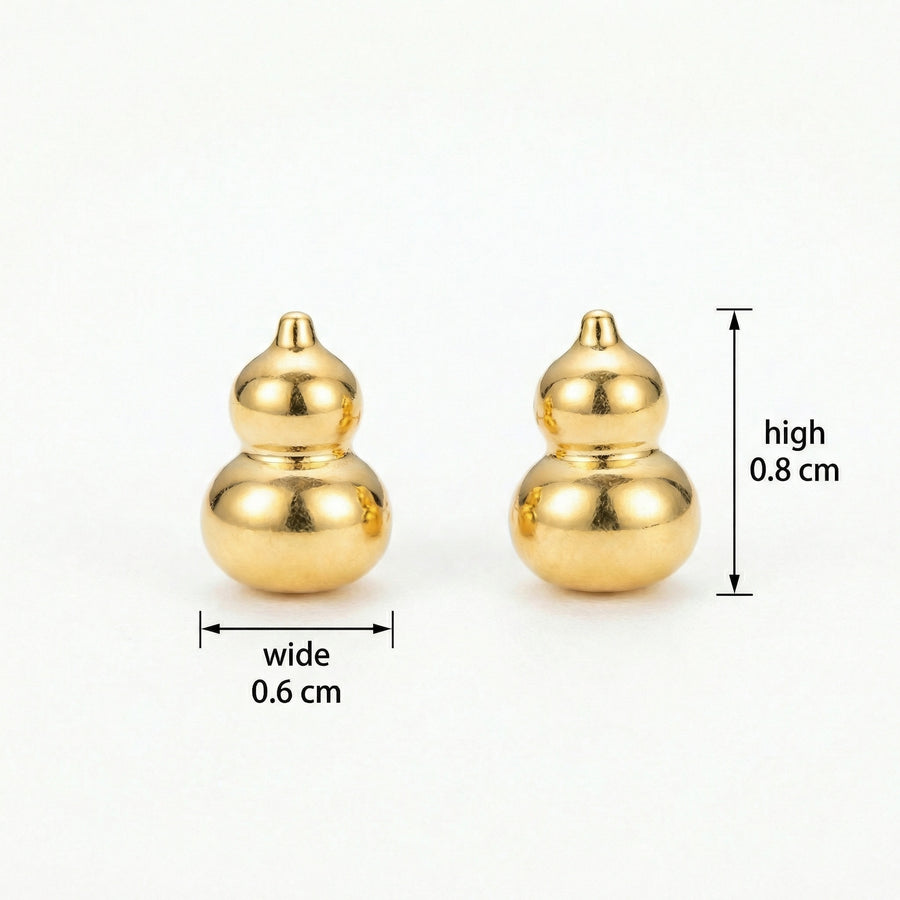 Gourd-Shaped Stud Earrings – sterling silver earrings, front view