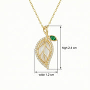Leaf-Inspired Emerald Pendant Necklace – emerald necklace, front view