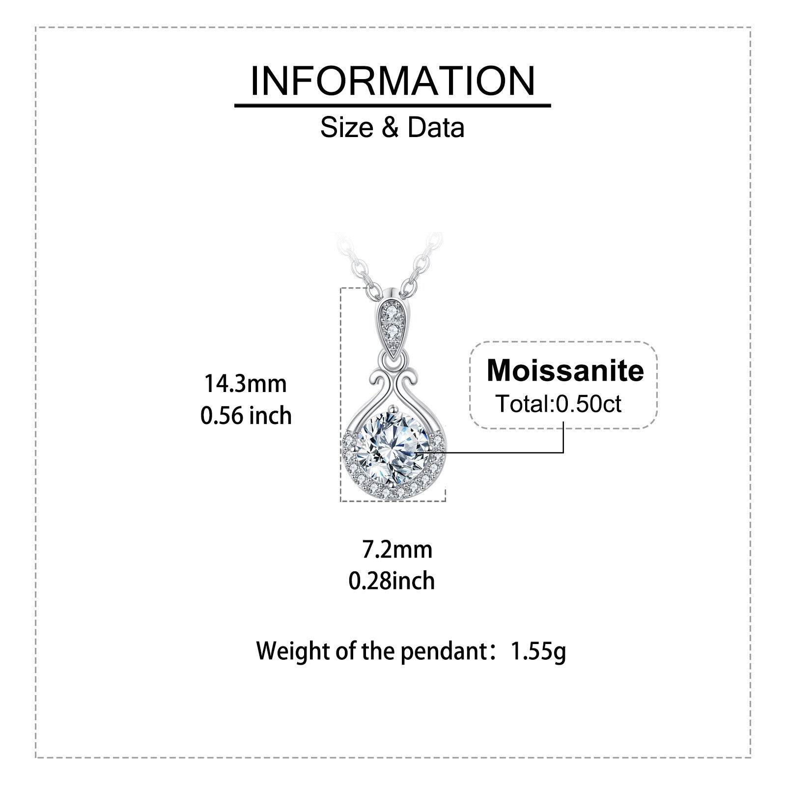 Moissanite Teardrop Pendant Necklace – moissanite necklace, styling detail