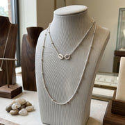 Italian Gold Beaded Chain Necklace – gold-plated necklace, side detail