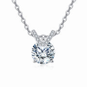 Solitaire Moissanite V-Chain Necklace – moissanite necklace, styling detail