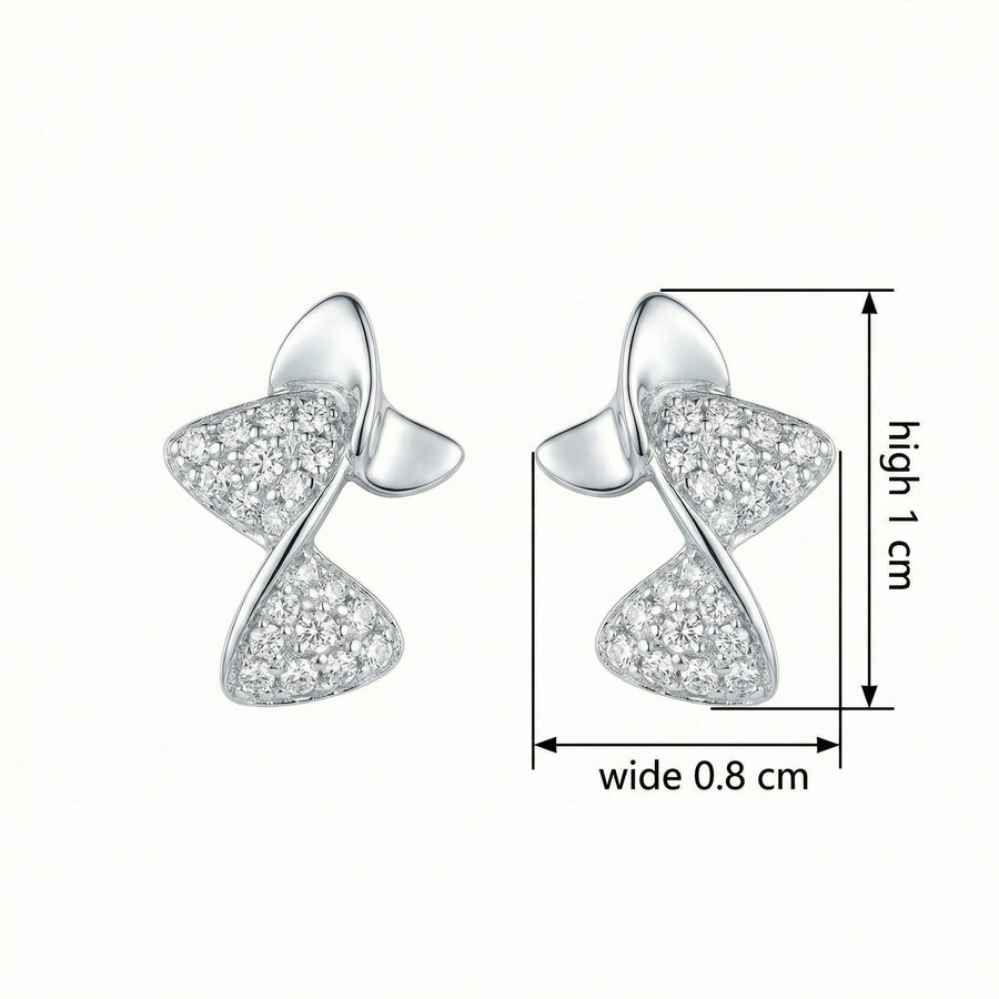 Abstract Butterfly Ribbon Studs – sterling silver earrings