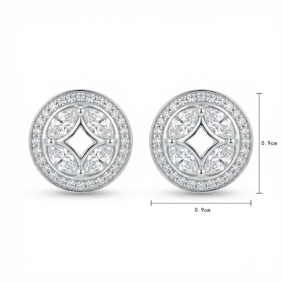 Circular CZ Halo Stud Earrings – zircon earrings