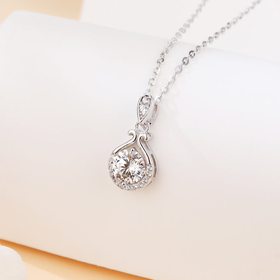 Moissanite Teardrop Pendant Necklace – moissanite necklace