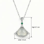 Fan-Shaped Moonstone Emerald Necklace – emerald necklace