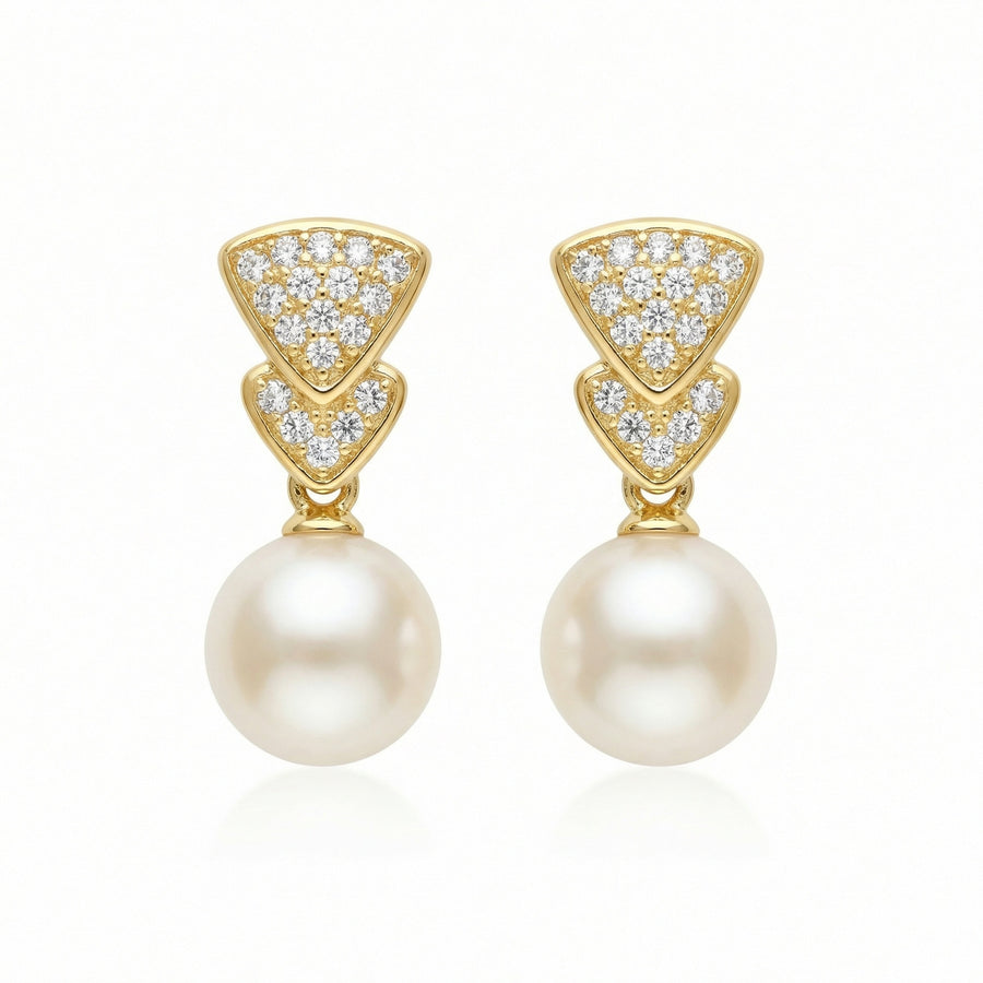 Fan-Shaped Pearl Drop Earrings – pearl earrings