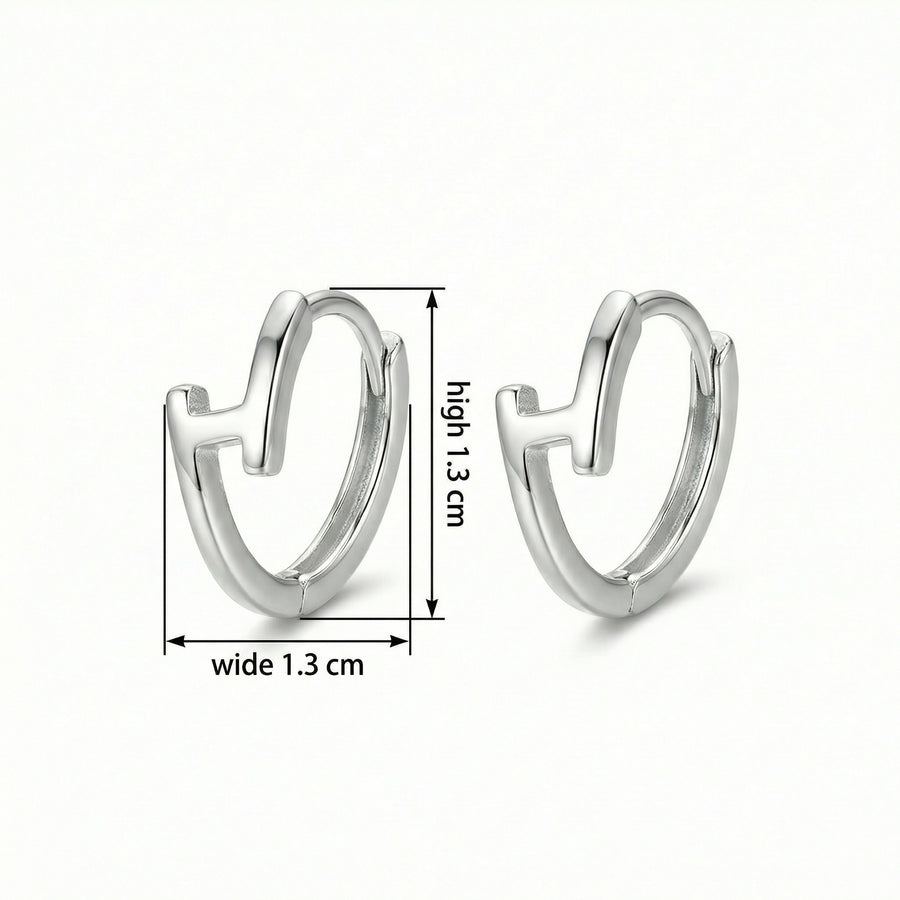 Lightning Bolt Huggie Hoop Earrings – sterling silver earrings