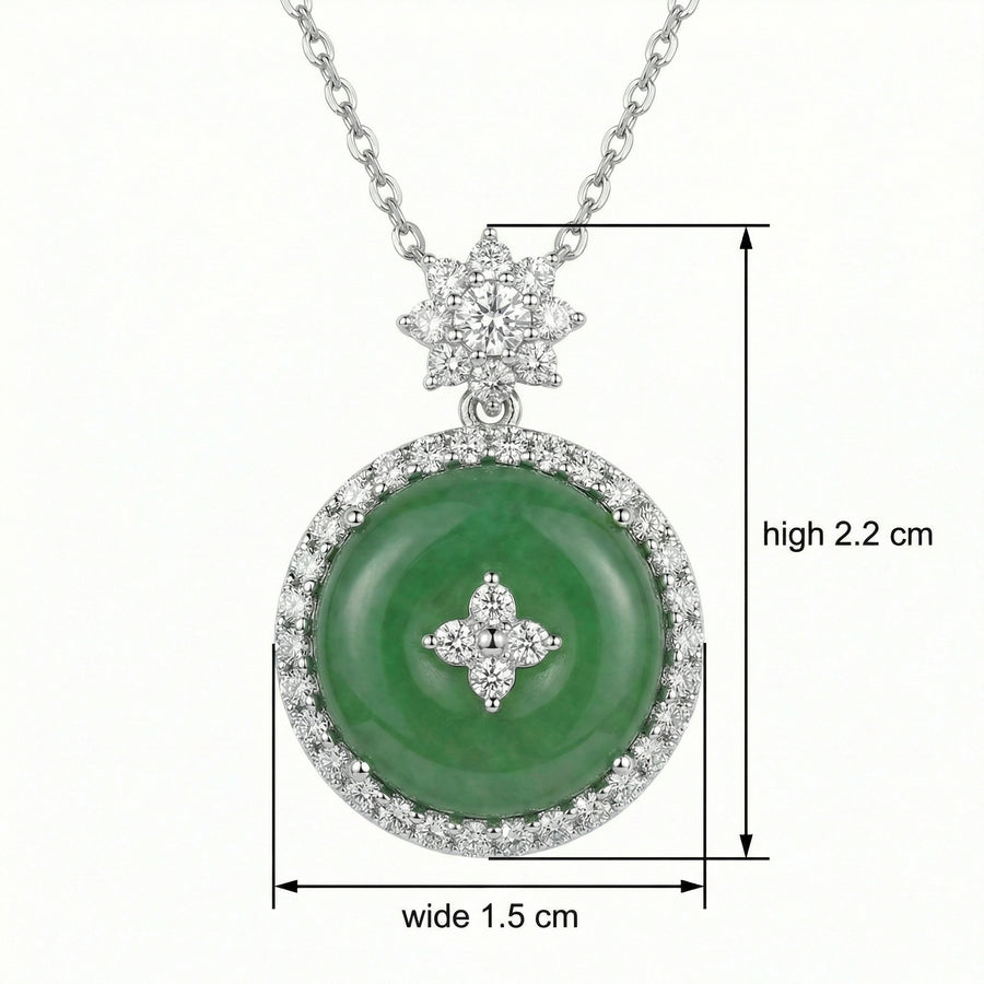 Round Green Jadeite Floral Necklace – jade necklace