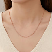 Rose Gold Box Chain Necklace – sterling silver necklace, front view