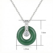 Jade Circle Diamond Necklace – jade necklace, side detail