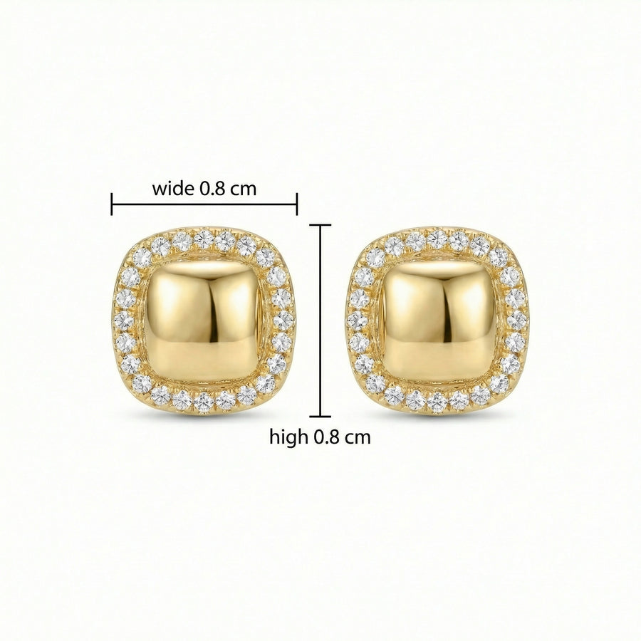 Cushion Halo Studs, Polished Center – sterling silver earrings