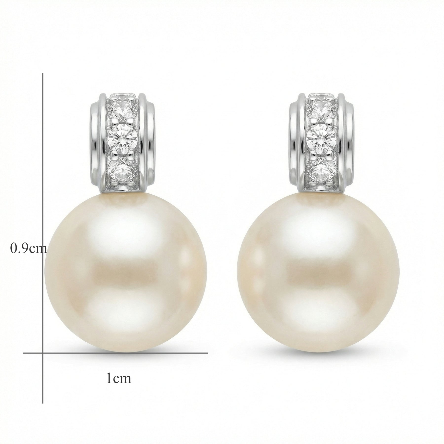 White Pearl Diamond Accent Drops – pearl earrings