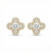 Quatrefoil Diamond Halo Stud Earrings – sterling silver earrings