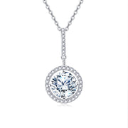 Moissanite Halo Solitaire Necklace – moissanite necklace, styling detail