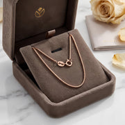 Rose Gold Box Chain Necklace – sterling silver necklace, side detail