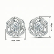 Floral Halo Diamond Stud Earrings – sterling silver earrings