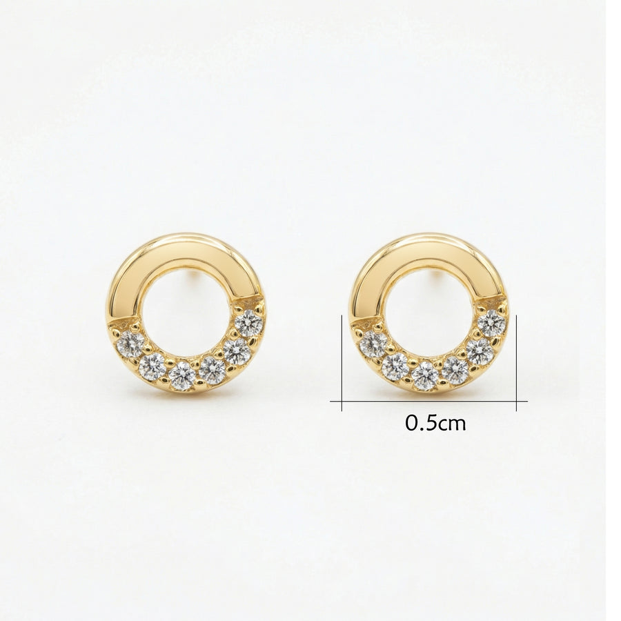 Open Circle Stud Earrings – sterling silver earrings