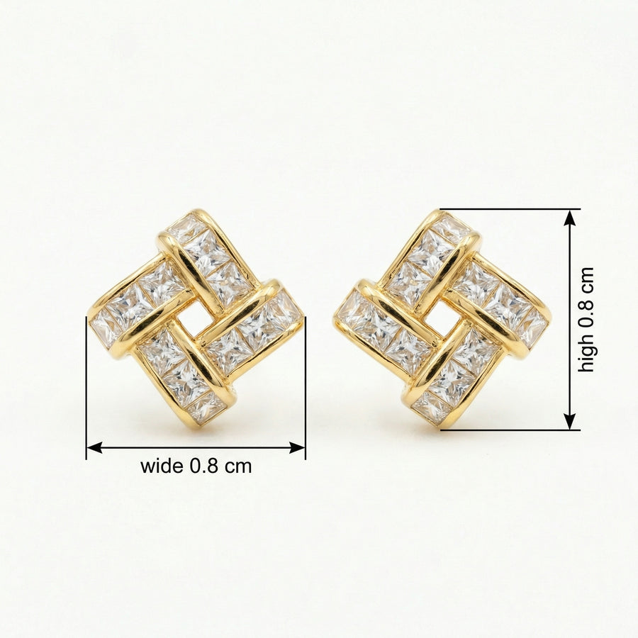 Interlocking Square Stud Earrings – sterling silver earrings