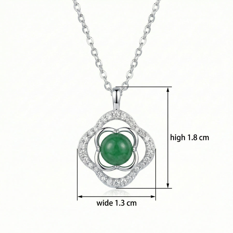 Quatrefoil Green Jadeite Necklace – jade necklace
