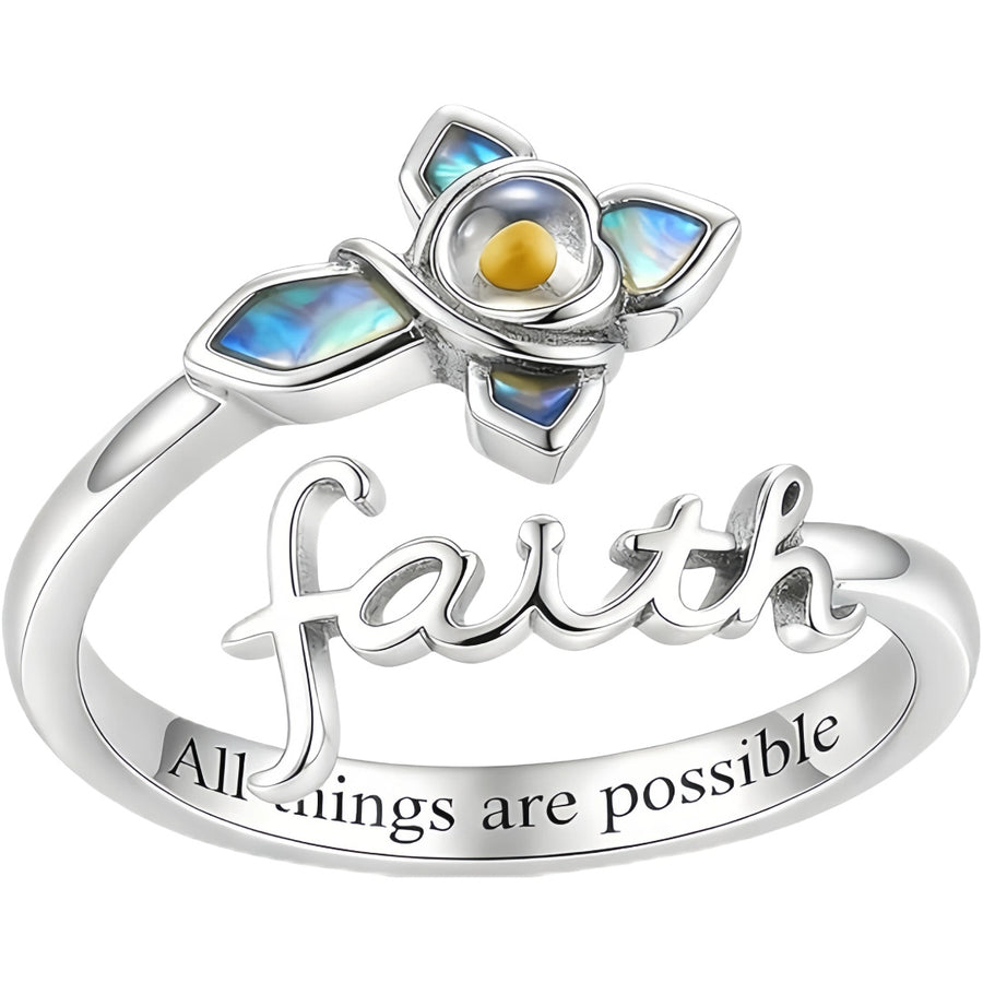 Faith Cross Mustard Seed Ring – sterling silver ring