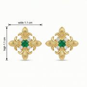 Fleur-de-lis Emerald Stud Earrings – emerald earrings