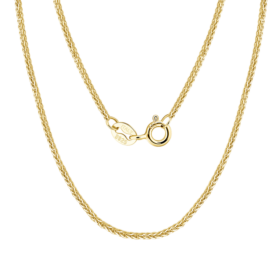 Italian Gold-Plated Wheat Chain Necklace – gold-plated necklace