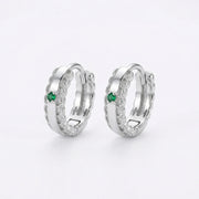 Green Emerald Huggie Hoop Earrings – emerald earrings