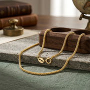 Italian Gold Wheat Chain Necklace – gold-plated necklace, side detail