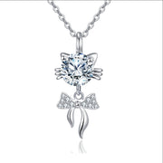 Moissanite Cat Pendant Necklace – moissanite necklace, styling detail
