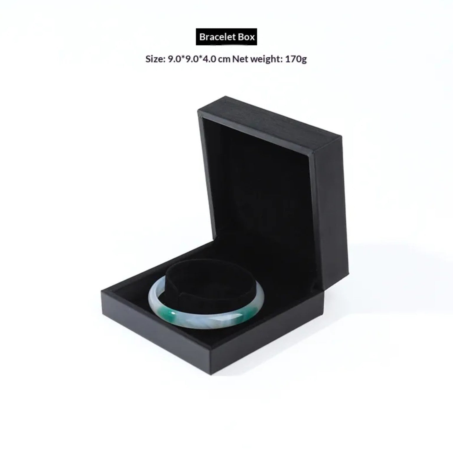 Paket 054 siyah kare bilezik kutusu, 9 × 9 × 4 cm